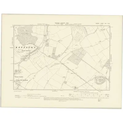 1900 Map of Dorset XXV.SW, 1902 Print