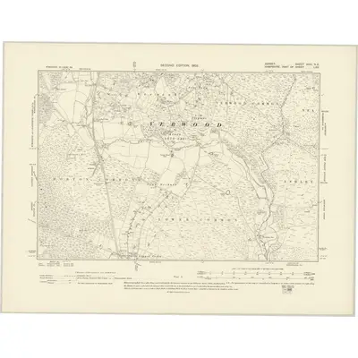 1900 Map of Dorset XXVI.NE, 1902 Print