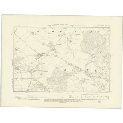 1900 Map of Dorset XXVI.NW, 1902 Print