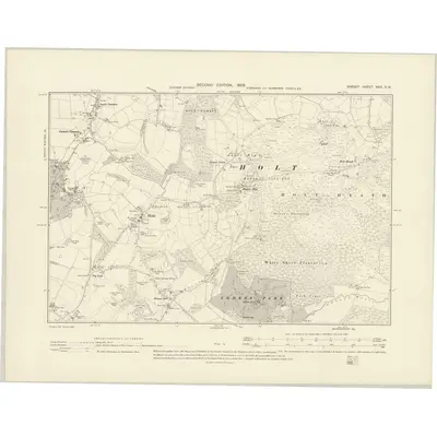 1900 Map of Dorset XXVI.SW, 1902 Print