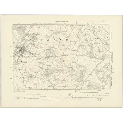 1901 Map of Dorset XXVII.SE, 1904 Print