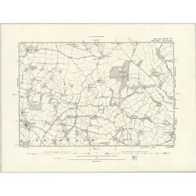 1886 Map of Dorset XXVIII.NW, 1888 Print