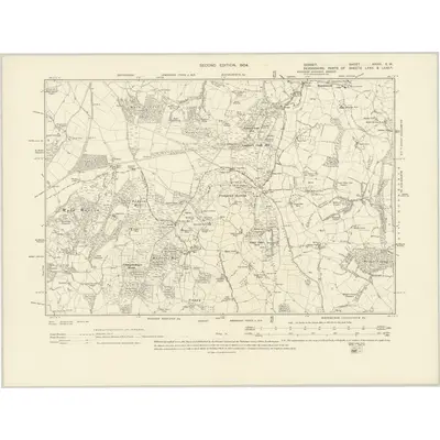 1901 Map of Dorset XXVIII.SW, 1904 Print