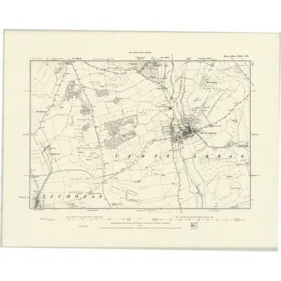 1887 Map of Dorset XXXI.NW, 1888 Print
