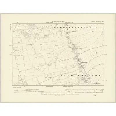 1900 Map of Dorset XXXI.SE, 1902 Print