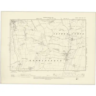 1900 Map of Dorset XXXI.SW, 1903 Print