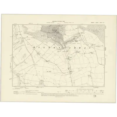 1900 Map of Dorset XXXII.NE, 1902 Print