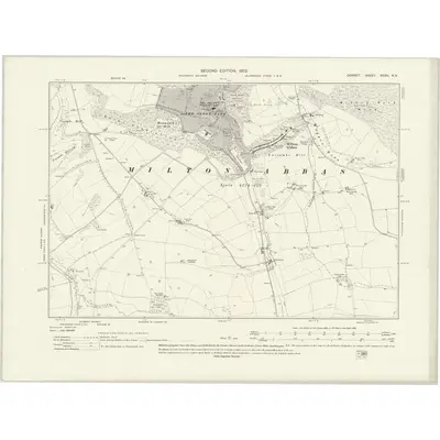 1900 Map of Dorset XXXII.NE, 1931 Print