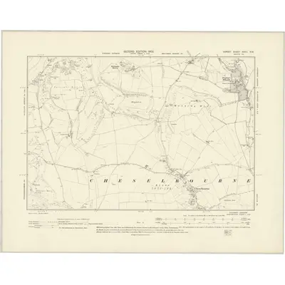 1900 Map of Dorset XXXII.NW, 1902 Print