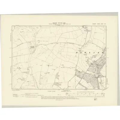 1900 Map of Dorset XXXII.SW, 1903 Print
