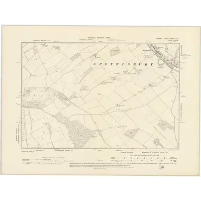 1900 Map of Dorset XXXIII.NE, 1902 Print