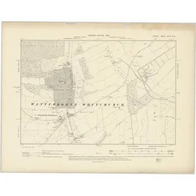 1900 Map of Dorset XXXIII.NW, 1902 Print