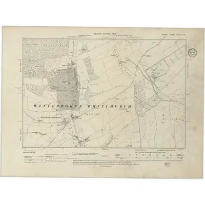 1900 Map of Dorset XXXIII.NW, 1935 Print