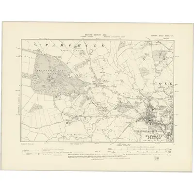 1900 Map of Dorset XXXIV.NE, 1902 Print