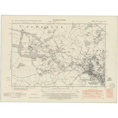 1938 Map of Dorset XXXIV.NE, 1949 Print