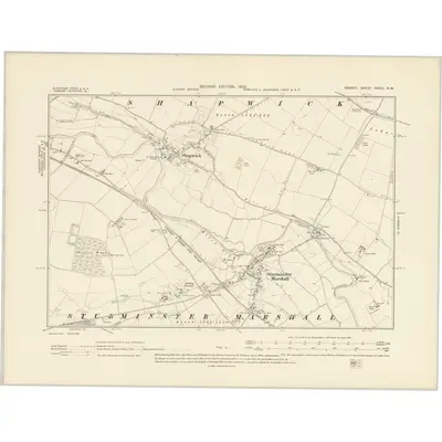 1900 Map of Dorset XXXIV.NW, 1902 Print