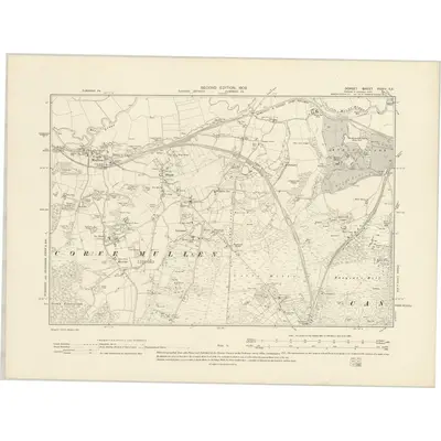1900 Map of Dorset XXXIV.SE, 1902 Print