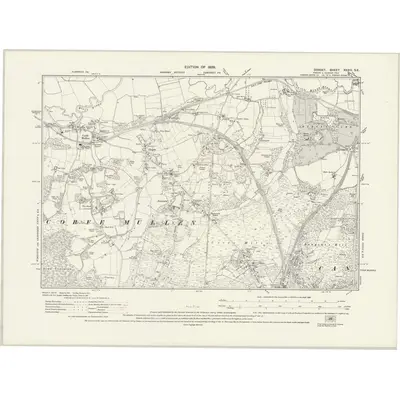 1926 Map of Dorset XXXIV.SE, 1929 Print
