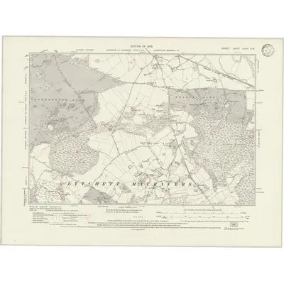 1926 Map of Dorset XXXIV.SW, 1933 Print