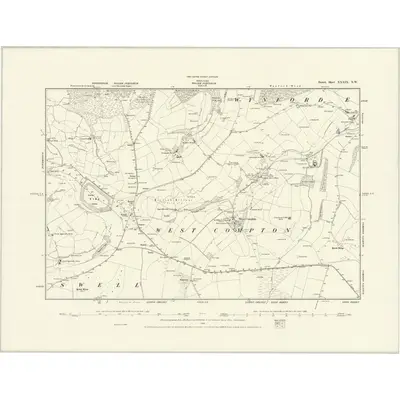 1886 Map of Dorset XXXIX.NW, 1888 Print