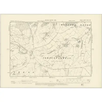 1901 Map of Dorset XXXIX.NW, 1903 Print
