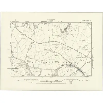 1886 Map of Dorset XXXIX.SE, 1888 Print