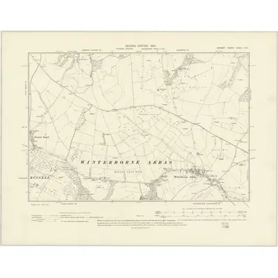1901 Map of Dorset XXXIX.SE, 1903 Print