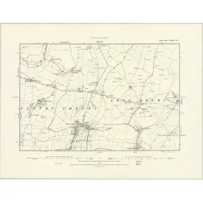 1886 Map of Dorset XXXIX.SW, 1888 Print