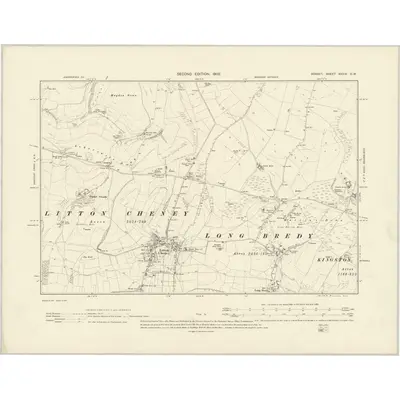 1901 Map of Dorset XXXIX.SW, 1903 Print