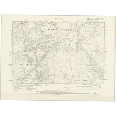 1927 Map of Dorset XXXV.NE, 1929 Print
