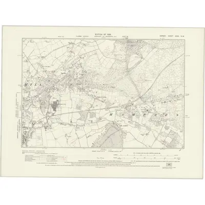 1927 Map of Dorset XXXV.NW, 1929 Print