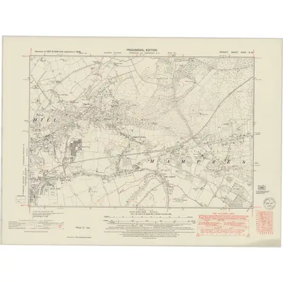 1938 Map of Dorset XXXV.NW, 1949 Print