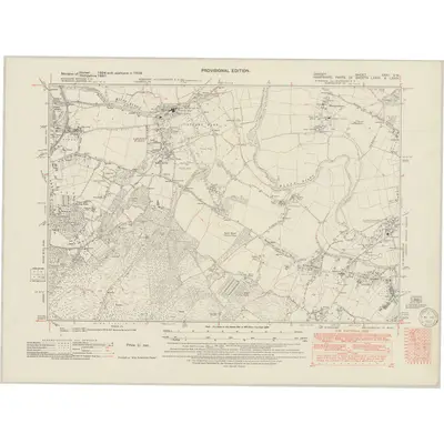 1938 Map of Dorset XXXV.SW, 1950 Print