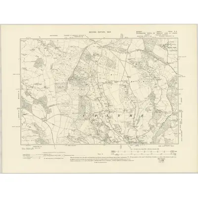 1901 Map of Dorset XXXVI.NE, 1904 Print