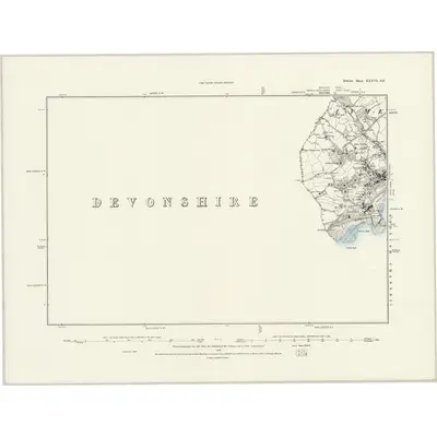 1887 Map of Dorset XXXVI.SE, 1888 Print
