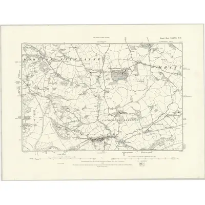 1887 Map of Dorset XXXVII.NW, 1888 Print