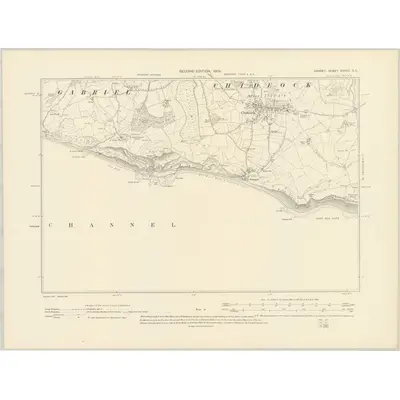 1901 Map of Dorset XXXVII.SE, 1904 Print