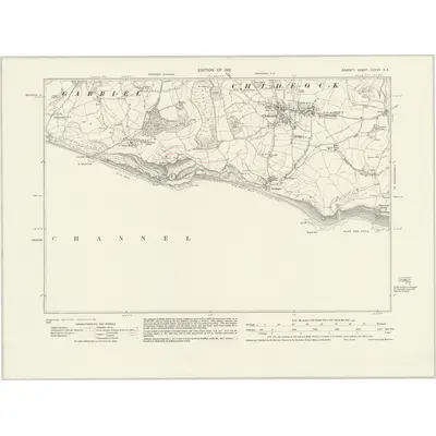 1928 Map of Dorset XXXVII.SE, 1931 Print