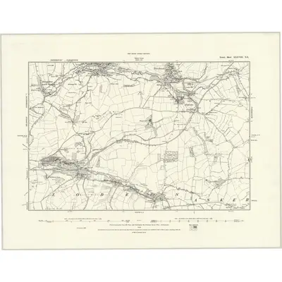1887 Map of Dorset XXXVIII.NE, 1888 Print
