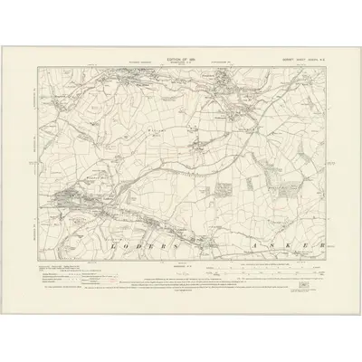1928 Map of Dorset XXXVIII.NE, 1931 Print