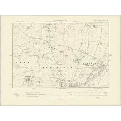 1901 Map of Dorset XXXVIII.NW, 1903 Print