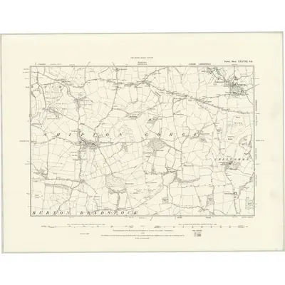 1887 Map of Dorset XXXVIII.SE, 1888 Print