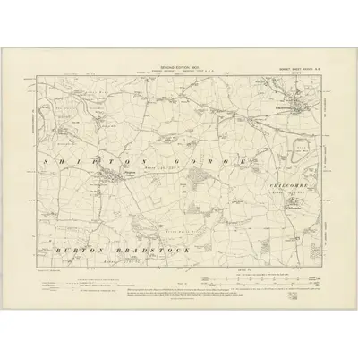 1901 Map of Dorset XXXVIII.SE, 1903 Print