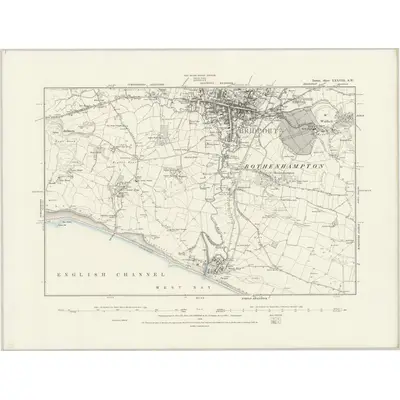 1886 Map of Dorset XXXVIII.SW, 1889 Print