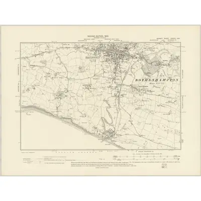 1901 Map of Dorset XXXVIII.SW, 1903 Print
