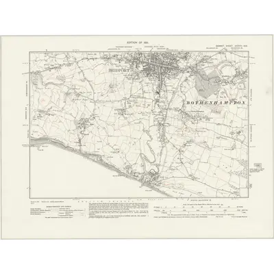 1928 Map of Dorset XXXVIII.SW, 1931 Print
