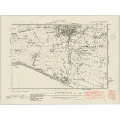1938 Map of Dorset XXXVIII.SW, 1948 Print