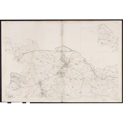 1833 Map of Down - Sheet 13 [with inset 13A and extension 13A], 1862 Print