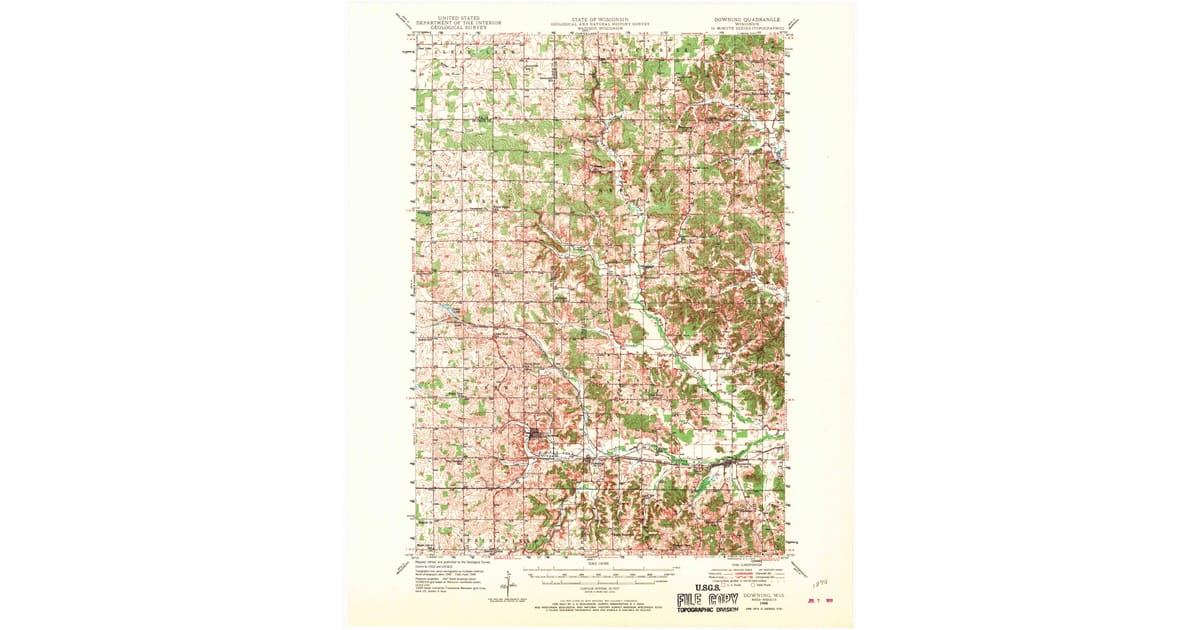 Old Maps of Clear Lake WI for - Downing Dunn County Wi Usgs Topo 1948 P1970 Og 1200x630 