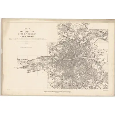 1906 Map of Dublin - Sheet 1, 1909 Print